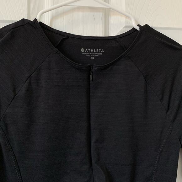 Athleta Black Pacifica Wrap Front Zip Top XS - Picture 7 of 9